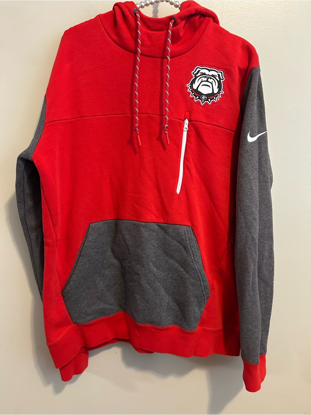 Nike Georgia Bulldogs AV-15 2.0 Pullover Hoodie Mens L Red Grey NCAA Football